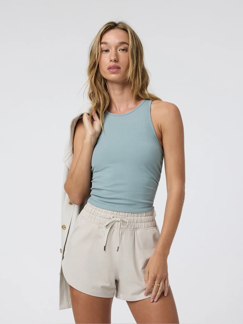 Vuori Pose Plyo Tank in Mist
